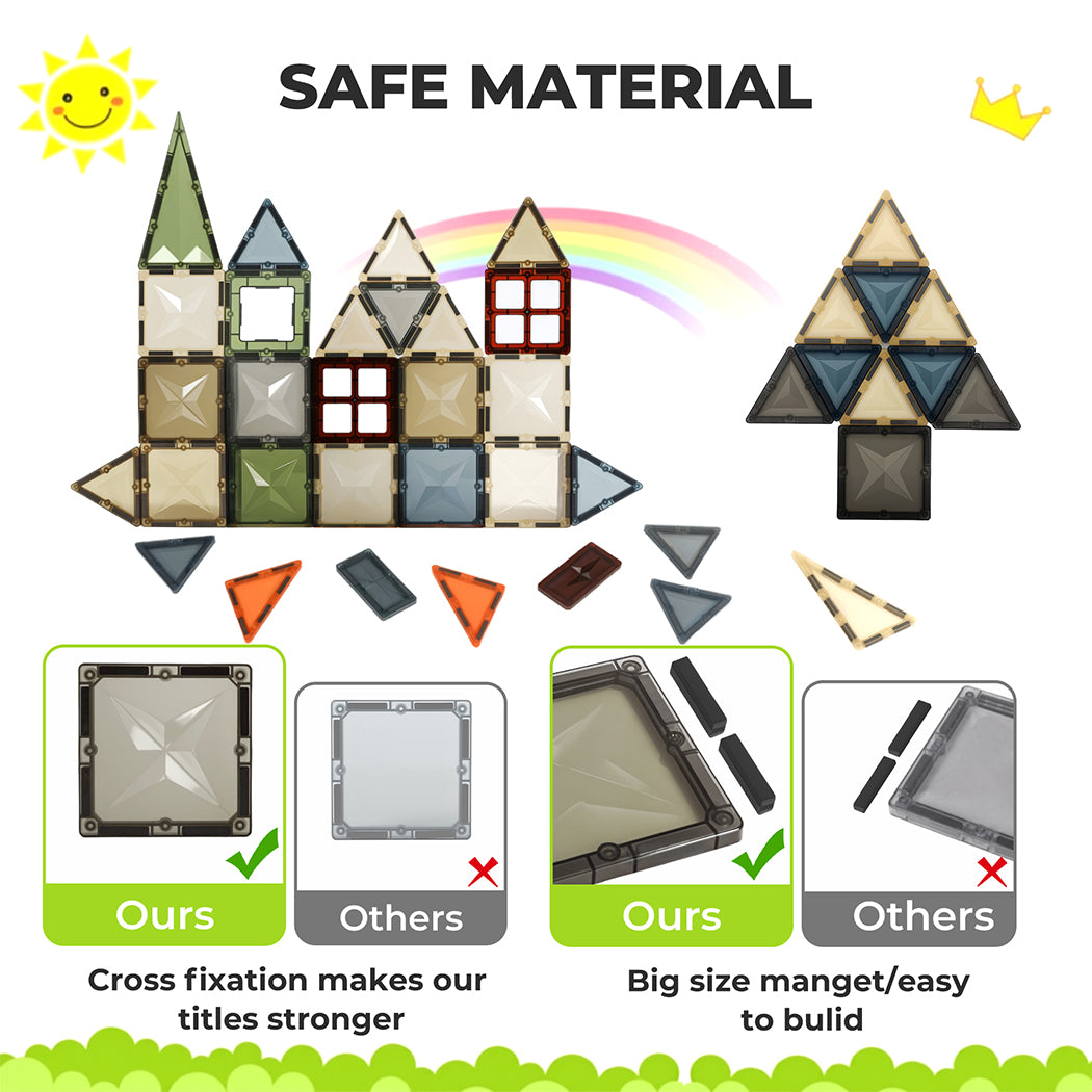 Dekko Magnetic Tiles 60PC for Kids Building Blocks Construction Fun Activity Kit