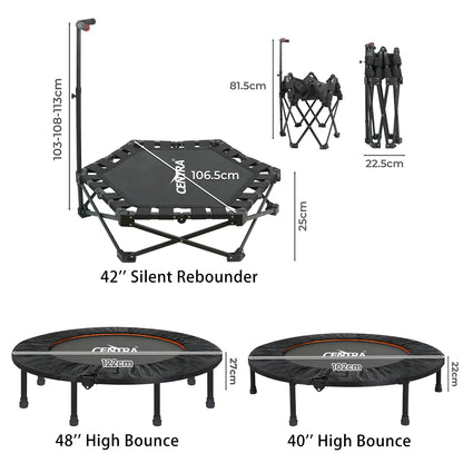Centra Trampoline Rebounder Mini Fitness Folding Exercise Home Gym Bouncer