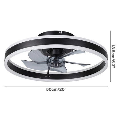 Emitto Ceiling Fan with Lights Remote Modern LED Dimmable Quiet 6 Speeds Black