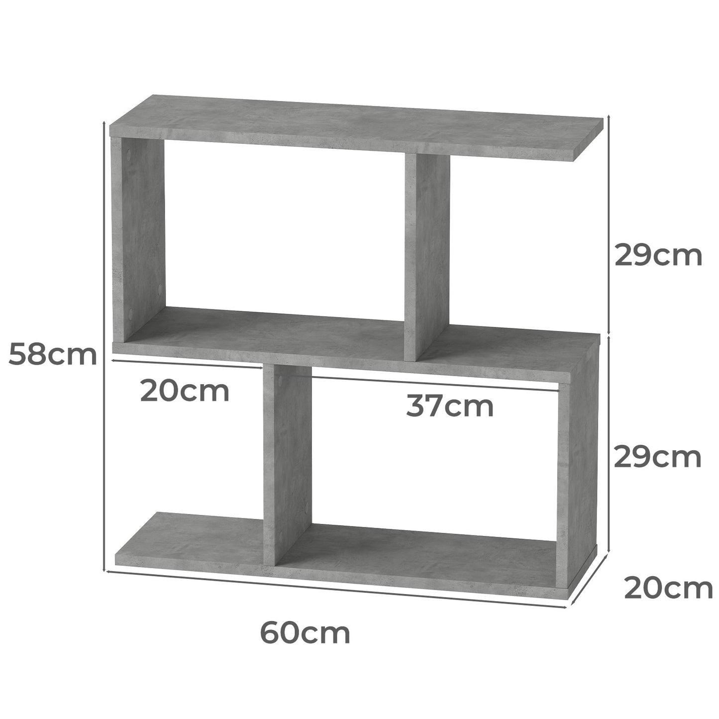 Narrow Side Table Slim End Sofa Table with Living Room Storage 20cm Modern Grey