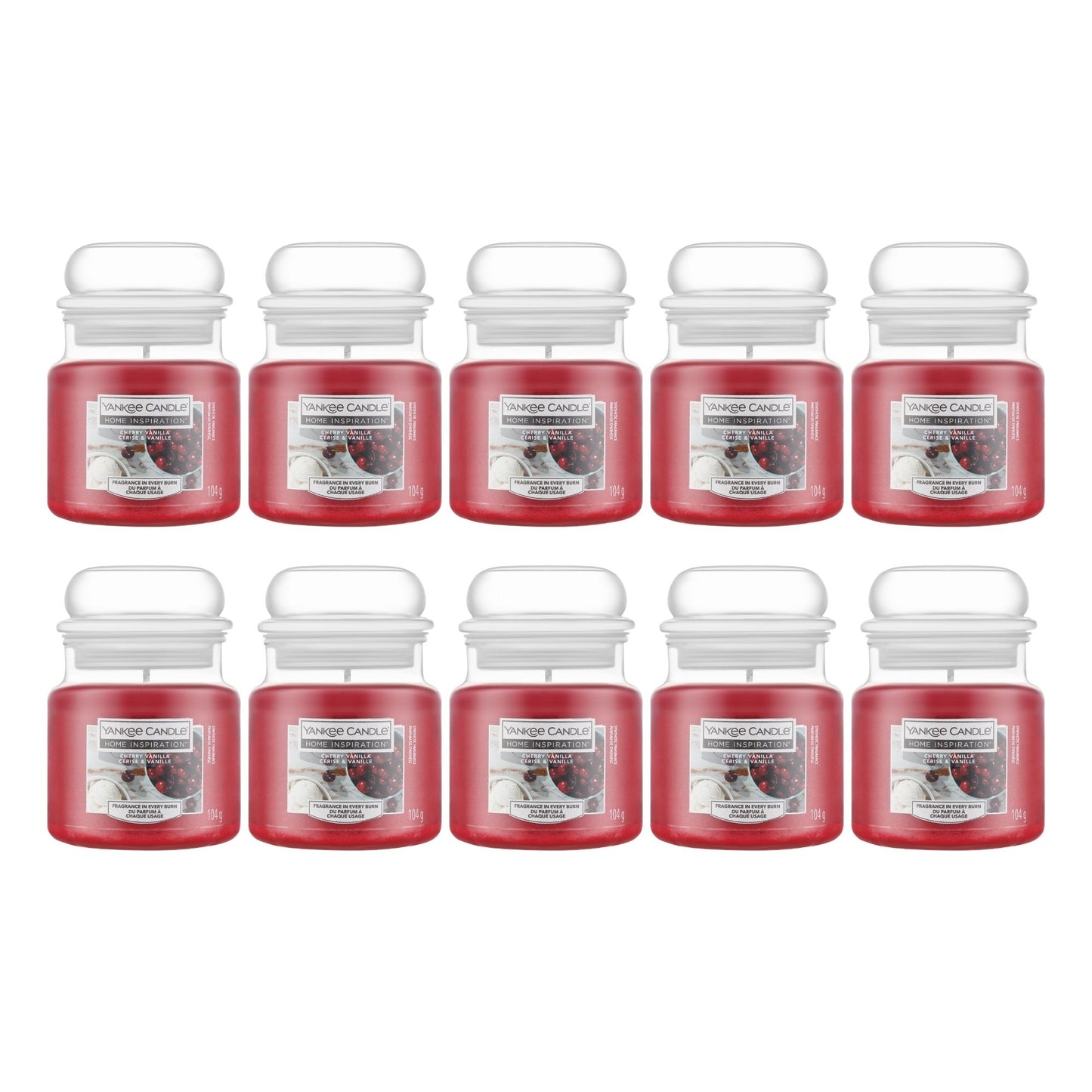 Yankee Candle Small 104g Cherry Vanilla Candle Jar x10