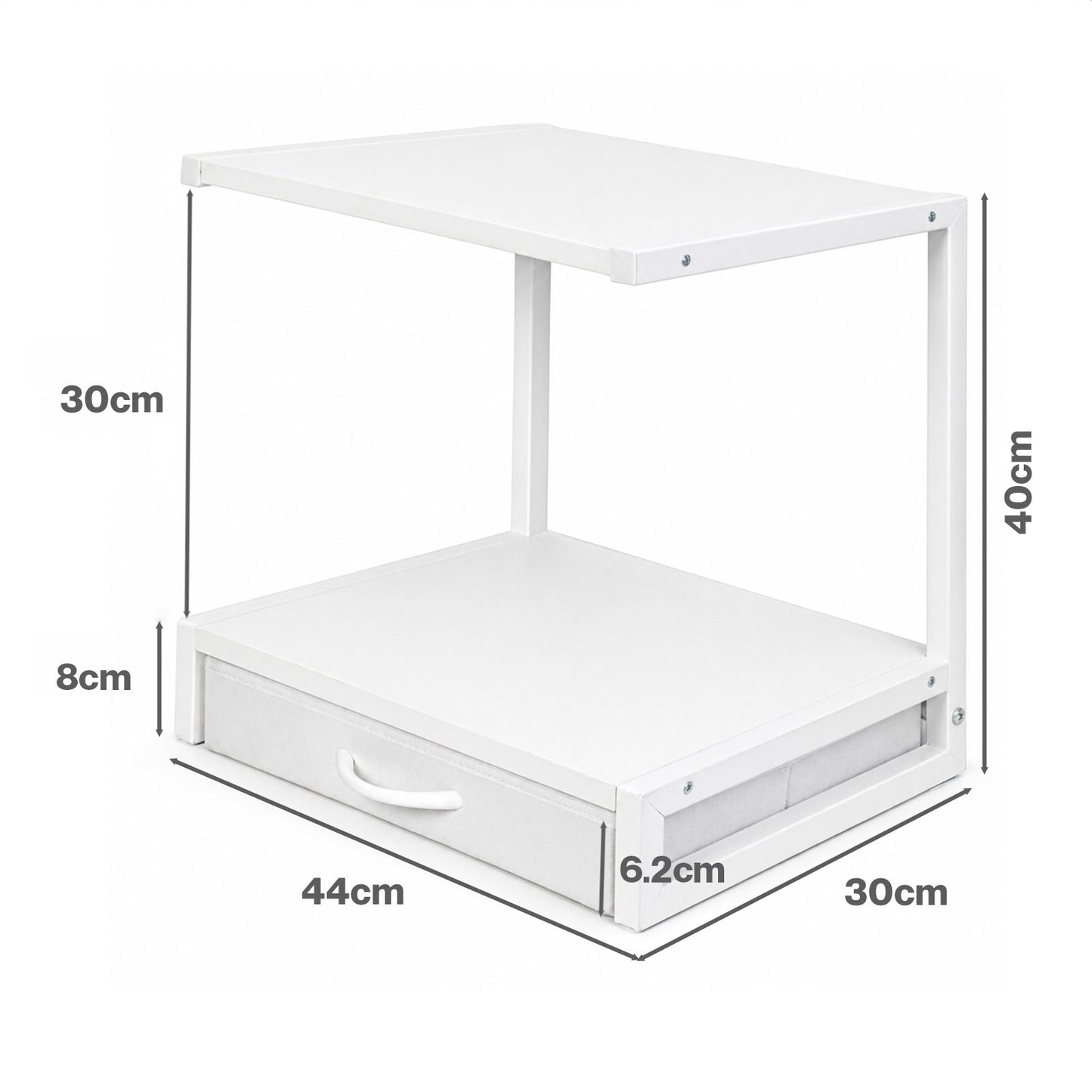 Levede Printer Stand With Drawer 2 Tier Desktop Storage Shelf Office Table Steel