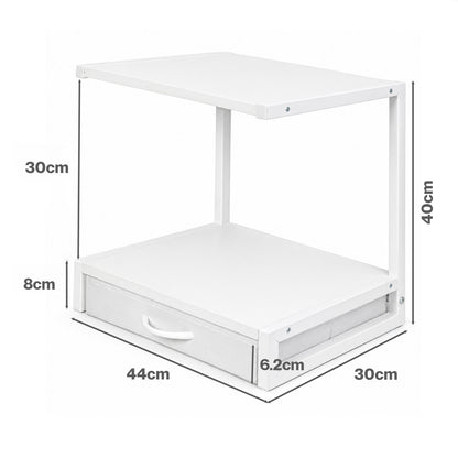 Levede Printer Stand With Drawer 2 Tier Desktop Storage Shelf Office Table Steel