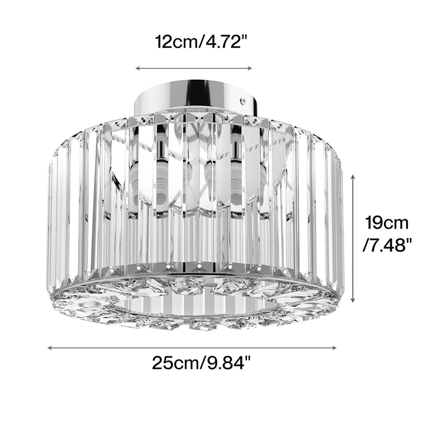Emitto Crystal Ceiling Light Modern Chandelier Bedroom Hallway Pendant Lamp E27