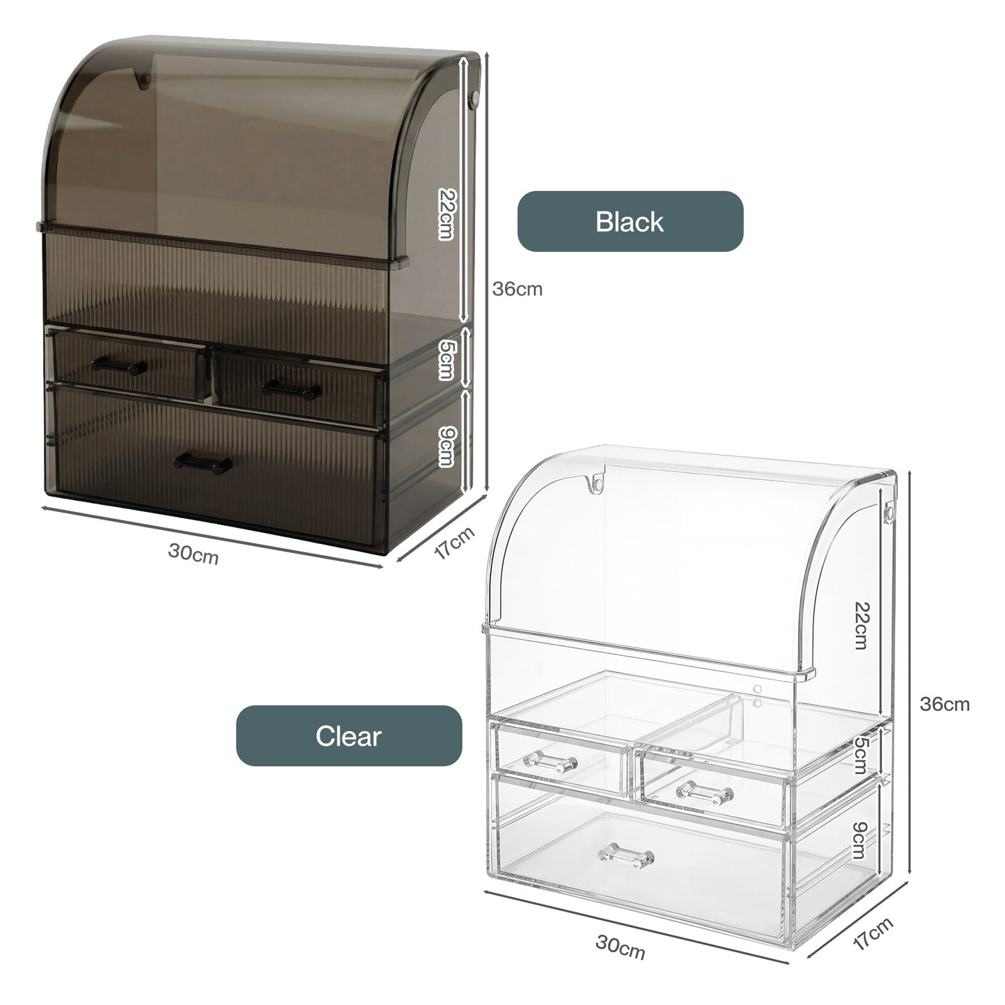 ilus Makeup Storage Organiser Acrylic Cosmetics Organizer Beauty Storage Box