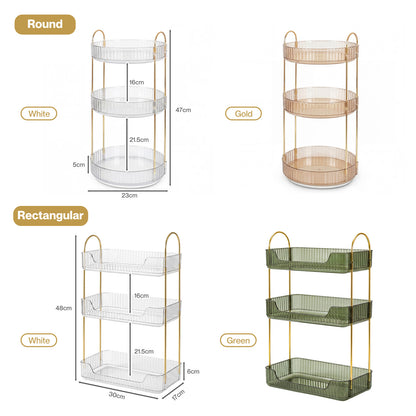 ilus Makeup Organiser 3-Tier Cosmetic Storage Modern Beauty Box Space Saving