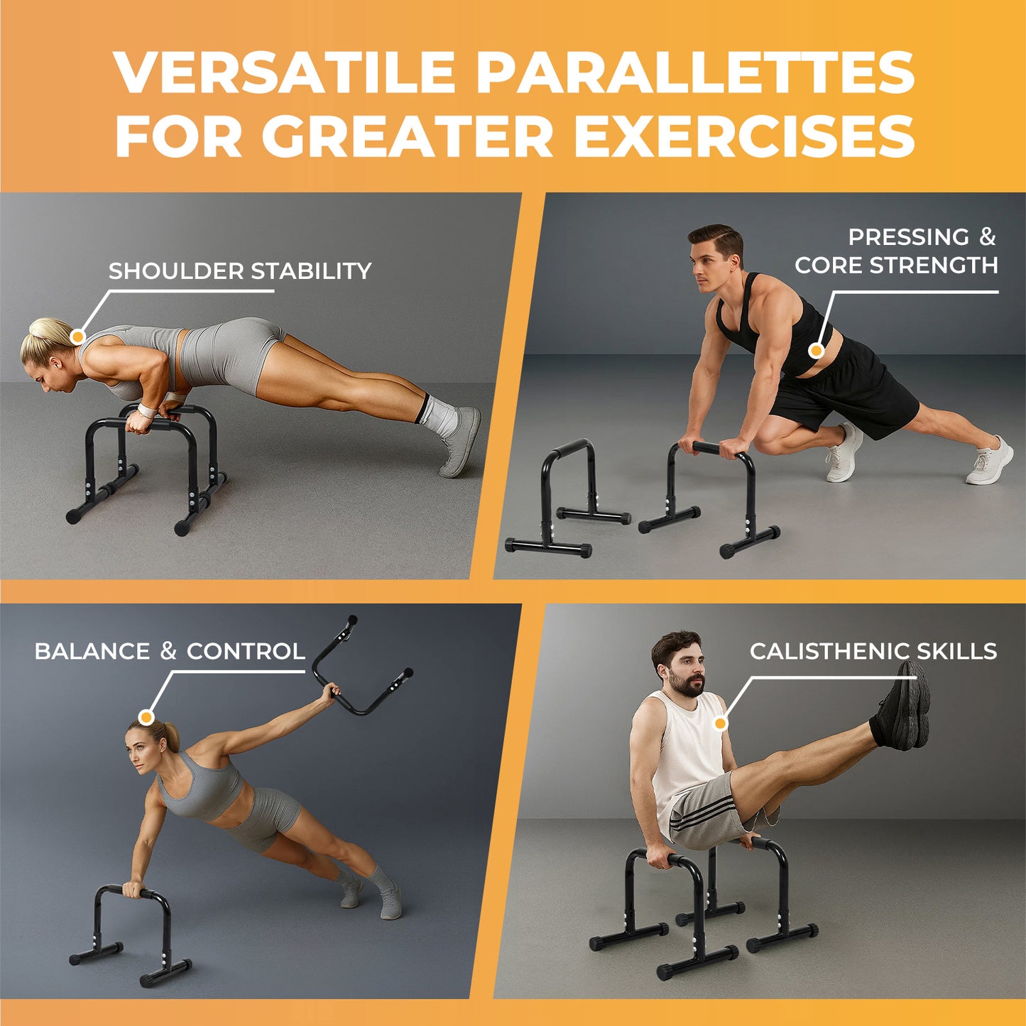 Centra Parallel Dip Bar Station Gym Parallettes Workout Crossfit Calisthenics