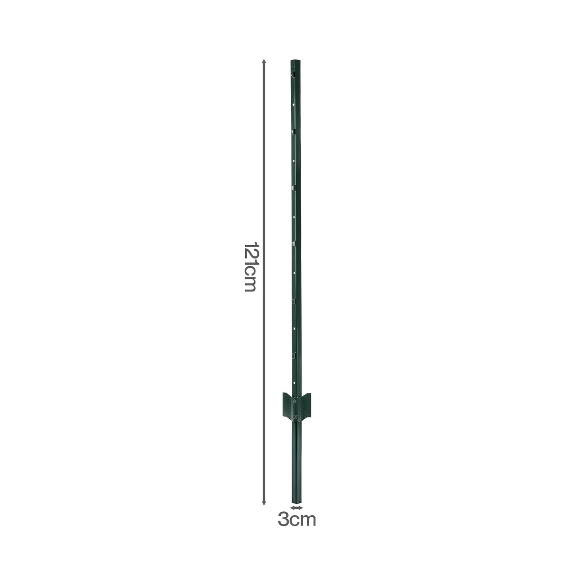 Metal Fence Posts 4Ft 10Pc Set U Shape Powder Coated for Garden Boundary Green