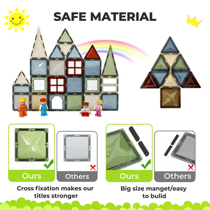 Dekko 100PC Magnetic Building Tiles Kid Creative 3D Educational Construction Toy