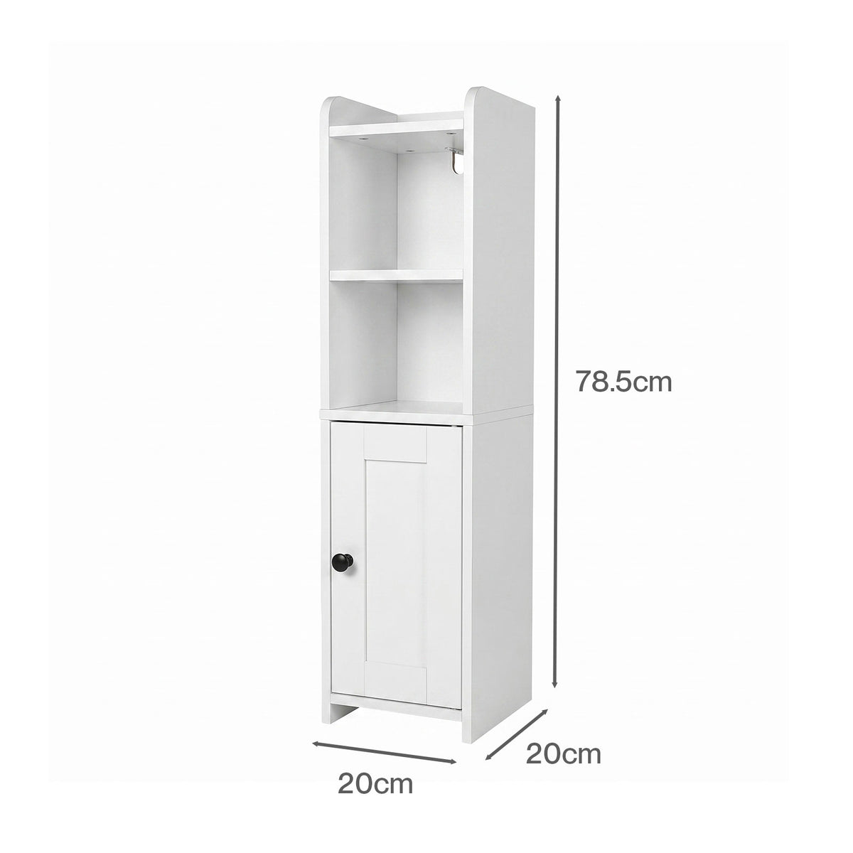 Levede Bathroom Cabinet Slim Corner Storage Adjustable Shelves PB MDF White