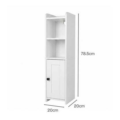 Levede Bathroom Cabinet Slim Corner Storage Adjustable Shelves PB MDF White