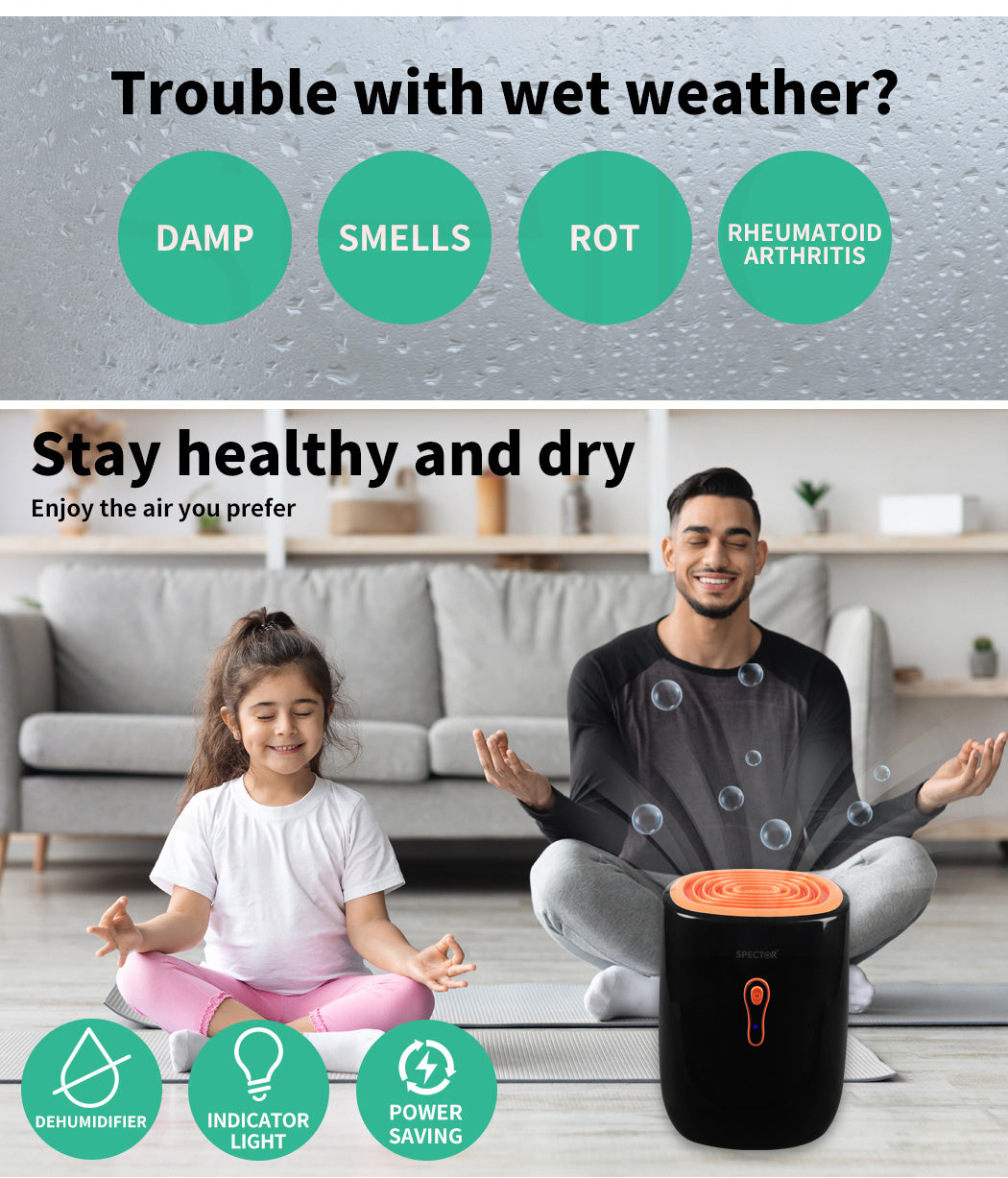 Spector 800ML Mini Dehumidifier Moisture Absorber Home Office Air Purify Dryer
