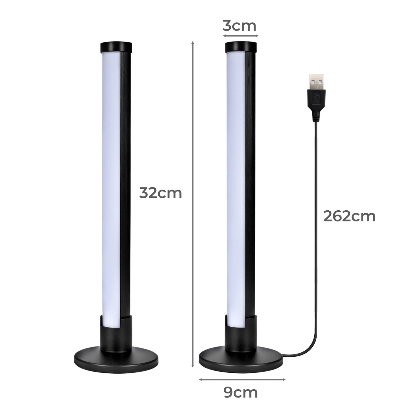 Emitto 2x Smart RGB LED Light Bars Game Ambient Lamps Color Changing Music Timer