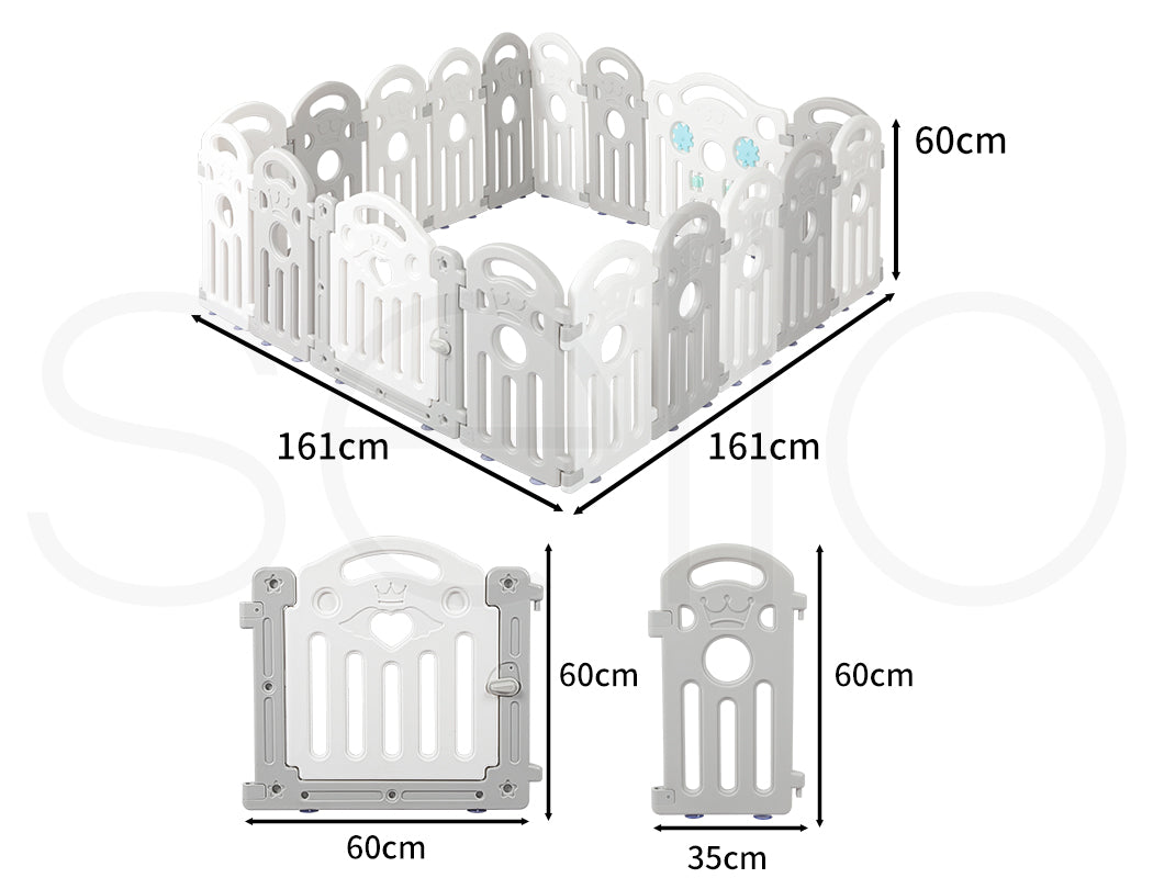Dekko Baby Playpens Kids Safety Gate Toddler Fence Child Play Pen Toy 18 Panels