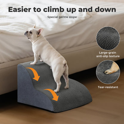 Skylos 2 Step Dog Ramp Pet Stairs for Small Dogs Bed Sofa Foam Non-Slip Washable