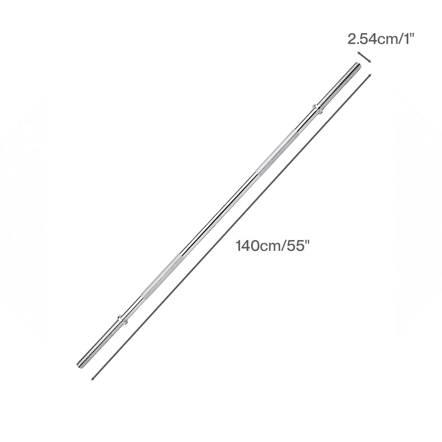 Centra 2'' Olympic Barbell Bar 5ft Weight Lifting Gym Training Bar Spring Clips