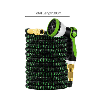 Traderight Expandable Garden Hose 10m to 30m 10-Pattern Nozzle Kink-Free Green