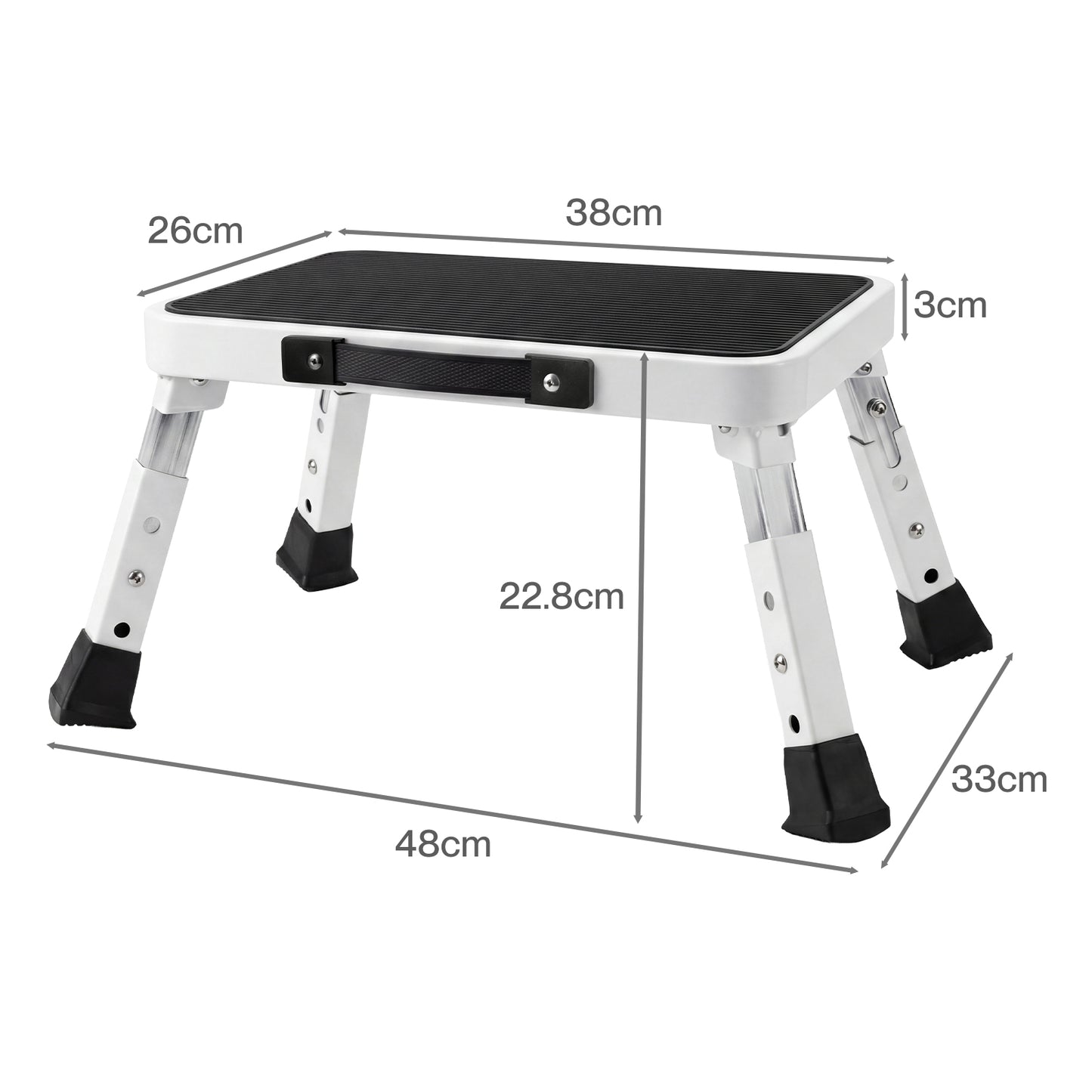 Levede Folding Step Stool Adjustable Non Slip Portable Foot Stool
