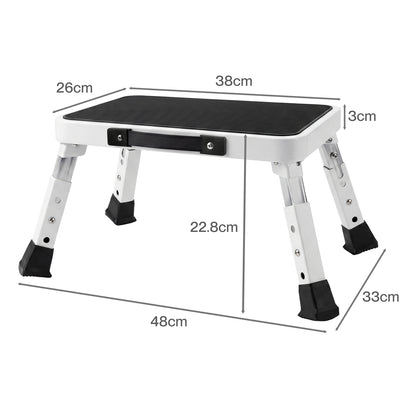 Levede Folding Step Stool Adjustable Non Slip Portable Foot Stool
