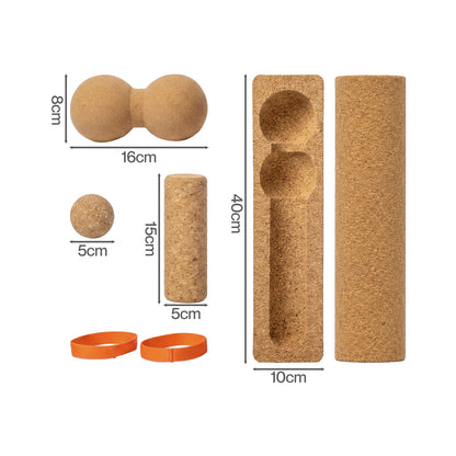 Centra Balance Board 5-In-1 Cork Ankle Trainer With Massage Ball Home Brown
