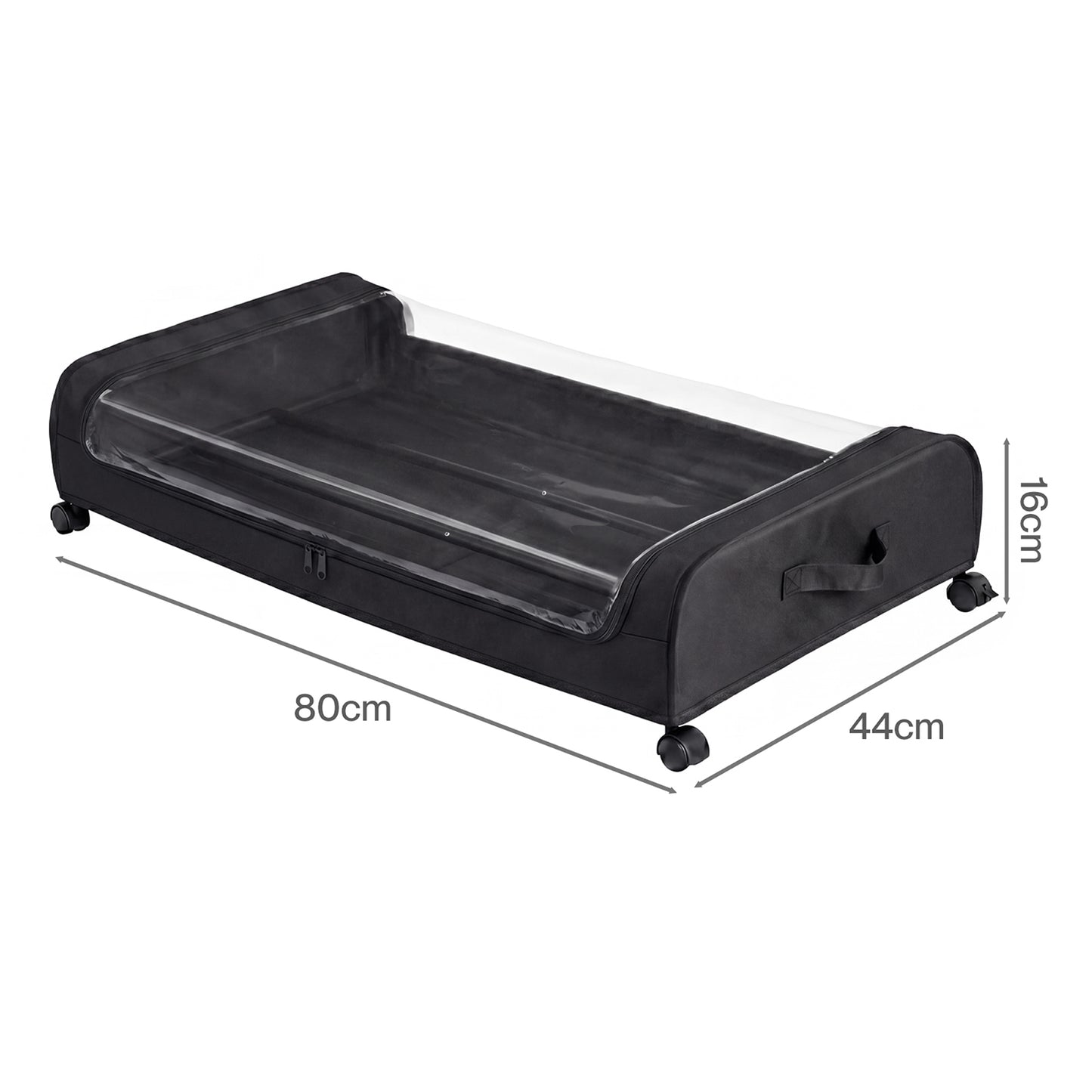 Levede Under Bed Storage Boxes with Lids  46L x2  Rolling  Black  Oxford