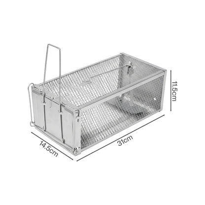 TOQUE Humane Mouse Traps Live Catch Rodent Trap Auto Lock For outdoor Silver 2pc