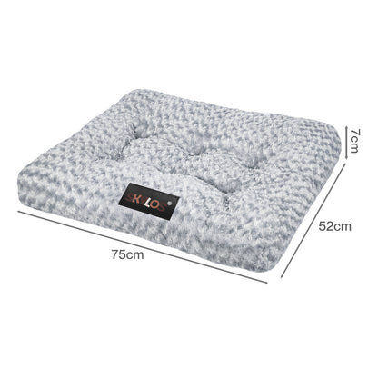 SKYLOS Plush Dog Bed Soft Rose Velvet Non-Slip Pet Crate Keneel Mattress Mat L