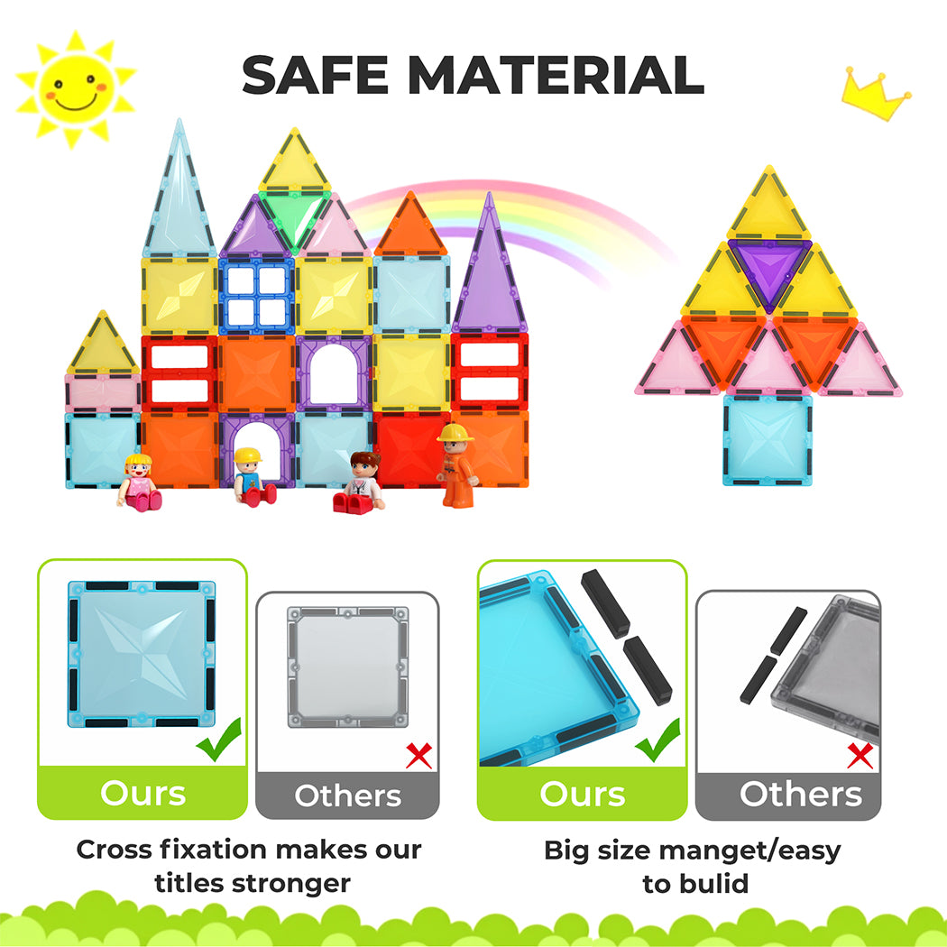 Dekko 100PC Magnetic Building Tiles Kid Creative 3D Educational Construction Toy