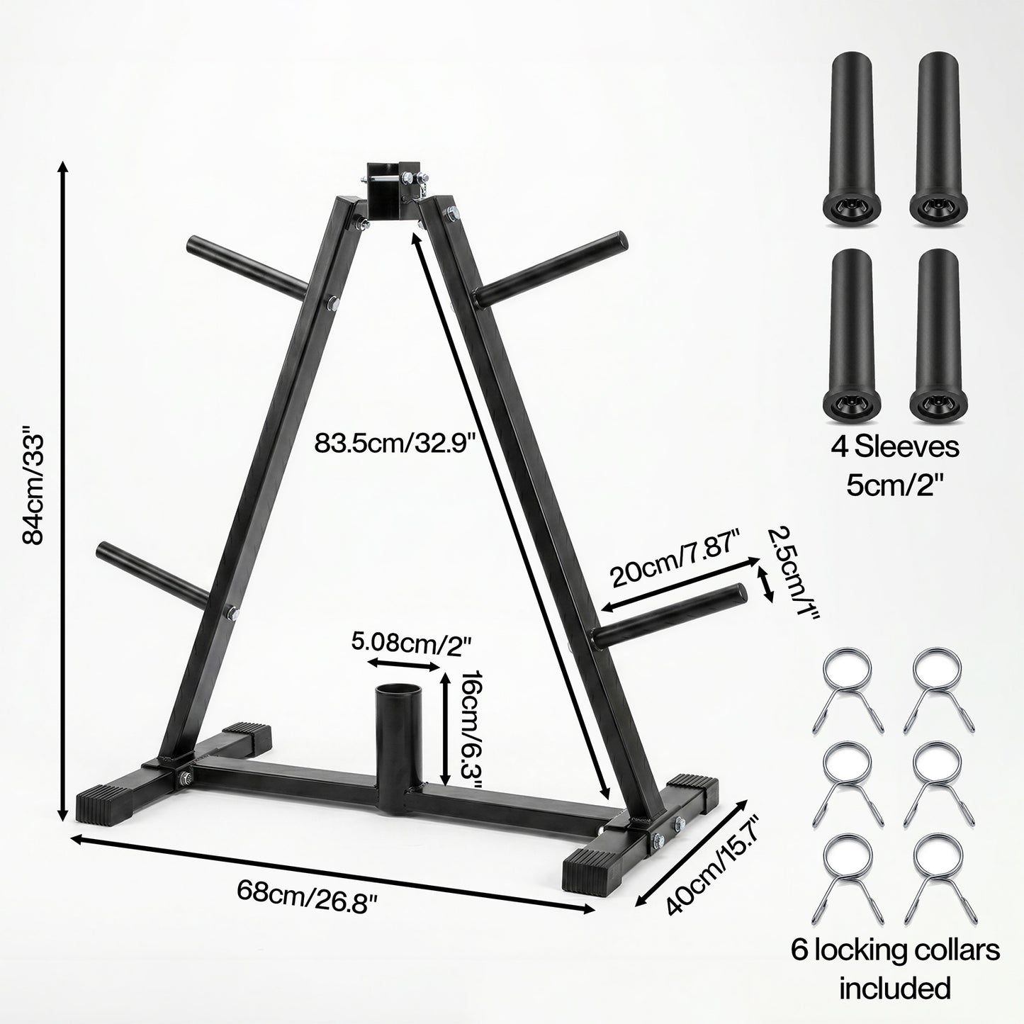 Centra Weight Plate Storage Rack Olympic Plate Holder Gym Weight Stand Tree