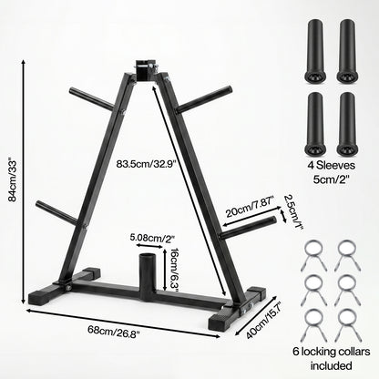 Centra Weight Plate Storage Rack Olympic Plate Holder Gym Weight Stand Tree