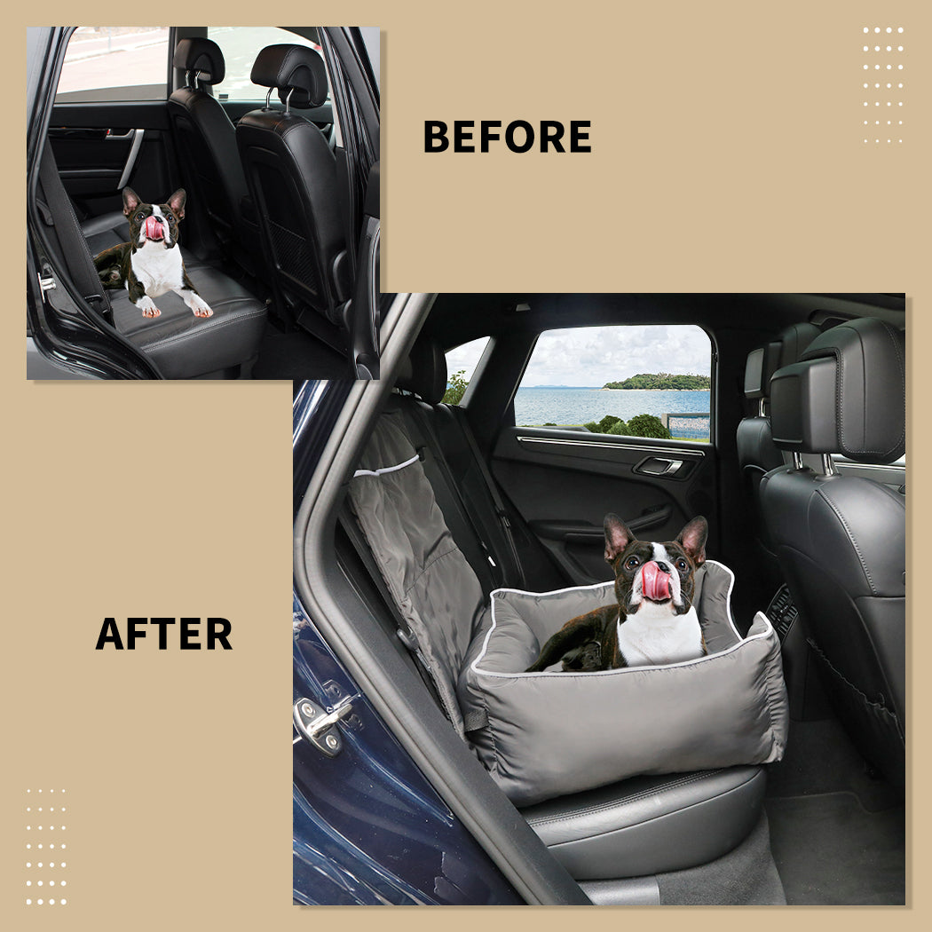 Skylos Dog Car Booster Seat  Pet Backrest Safe Protector Waterproof Travel Bed