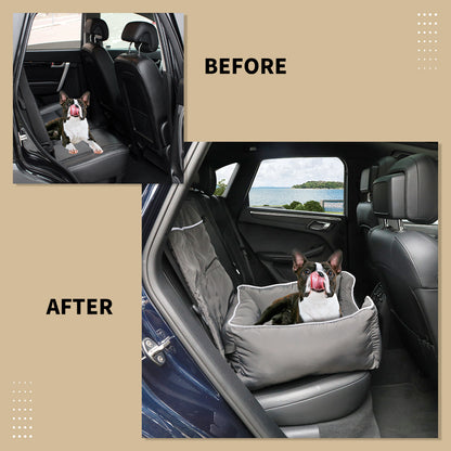 Skylos Dog Car Booster Seat  Pet Backrest Safe Protector Waterproof Travel Bed