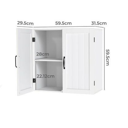 Levede Wall Cabinet Hanging Kitchen Cupboard Bathroom Storage Organiser White