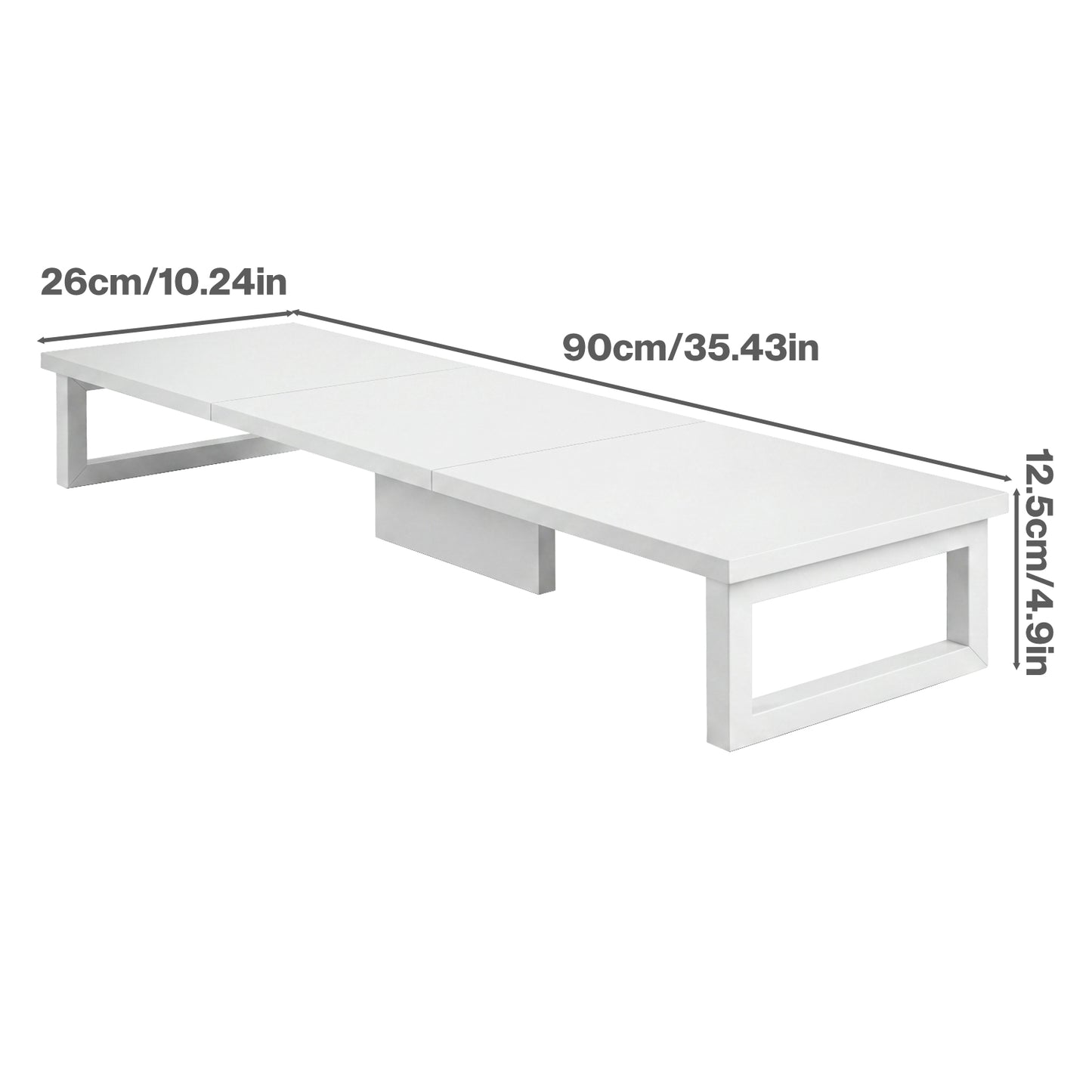 Levede Dual Screen Stand Riser White Desktop Computer Monitor Shelf Holder 90cm