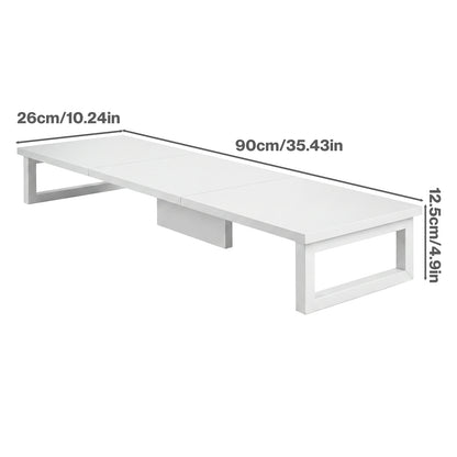 Levede Dual Screen Stand Riser White Desktop Computer Monitor Shelf Holder 90cm