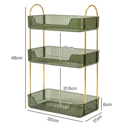ilus Makeup Organiser Modern Minimalist 3-Tier Cosmetic Storage Rack Beauty