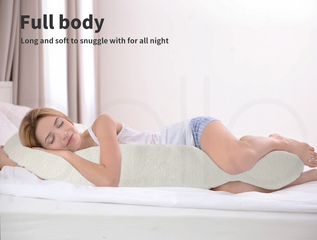 Dreamz Body Pillow Memory Foam Long Full Cushion Sleep Maternity Nursing Support