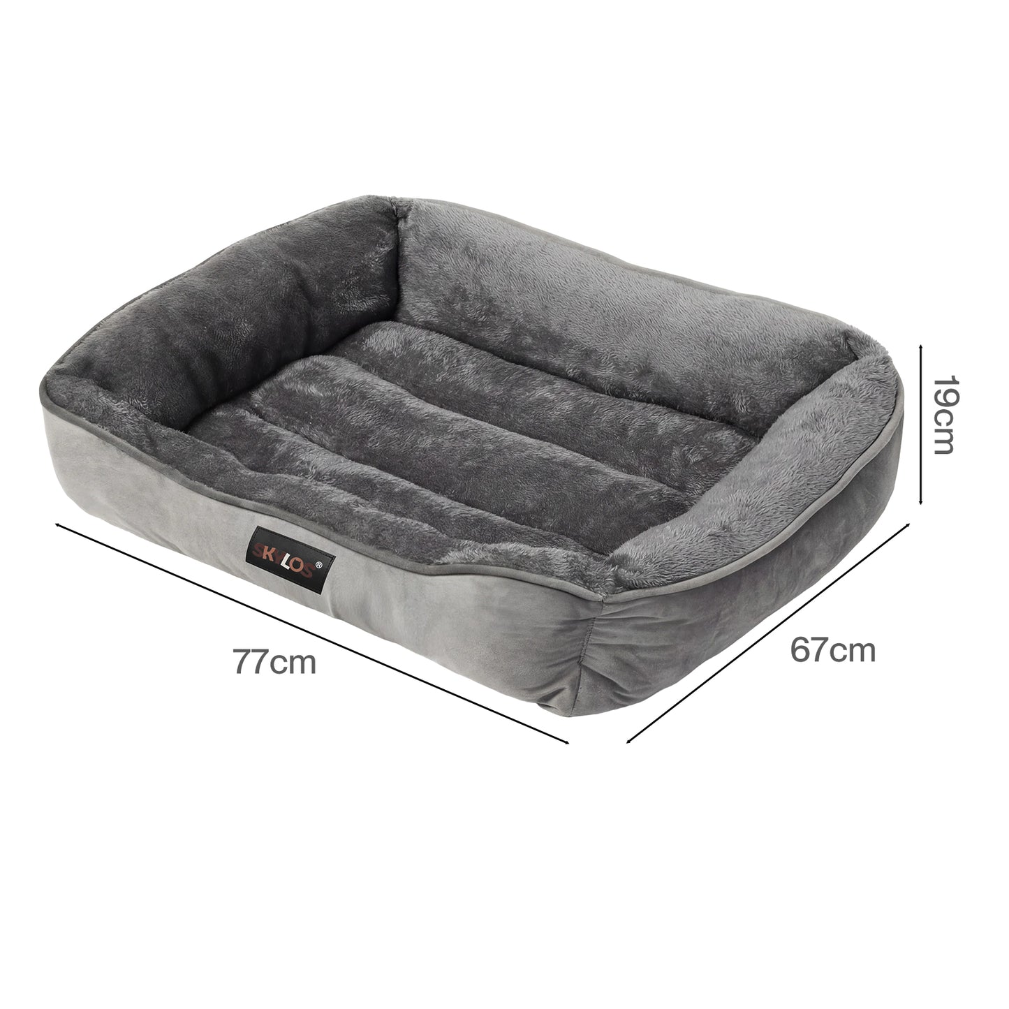 Skylos Orthopedic Dog Bed Large Soft Arctic Velvet Pet Bed Mattress Anti-Slip