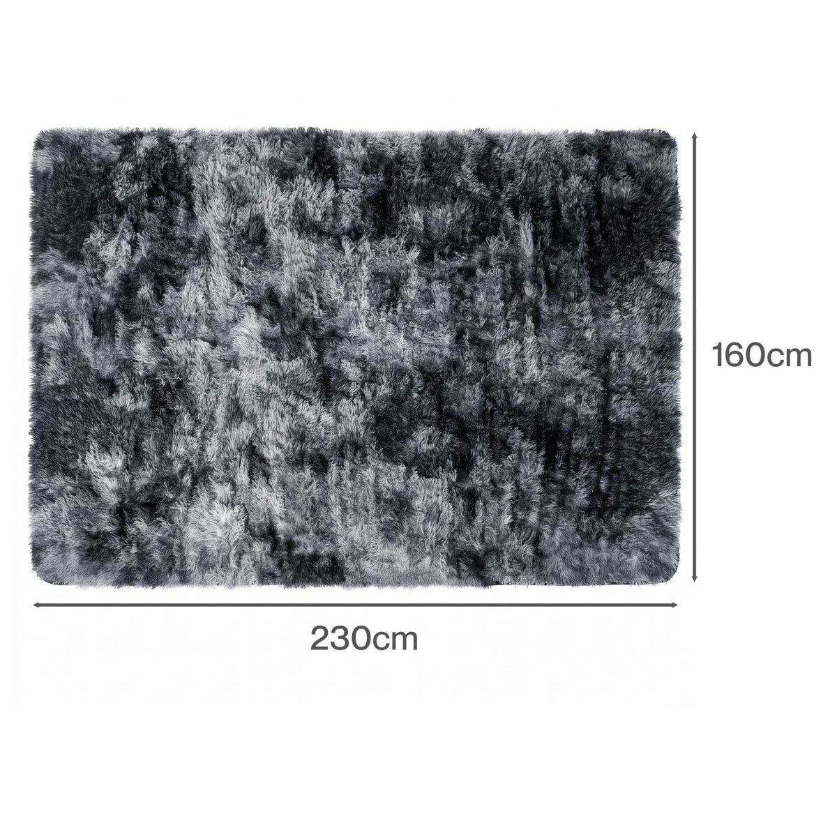 Marlow Rug Fluffy Plush Shaggy Soft Carpet Anti Shedding for Living Room Grey