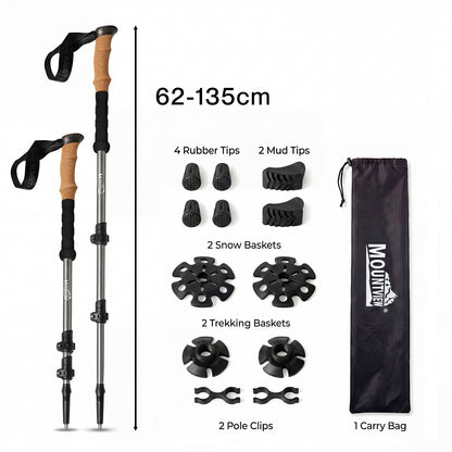 Mountview Trekking Poles Aluminum 7075-T6 Lightweight Hiking Sticks 2 PCS