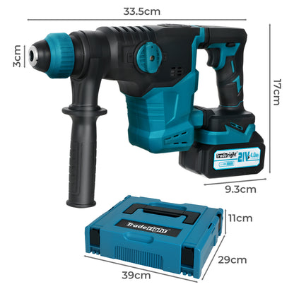 Traderight  21V Cordless Rotary Hammer Drill SDS Plus Concrete Impact Drill Tool