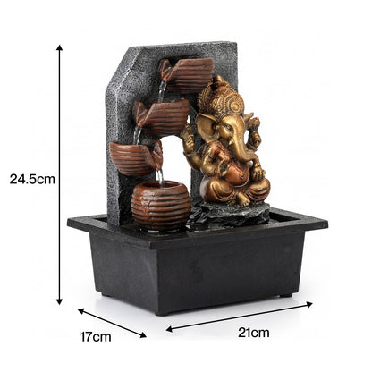 Spector Tabletop Water Fountain Indoor Garden Fountains LED Resin Bronze