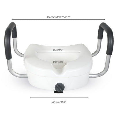 Levede Raised Toilet Seat with Arm 4.7'' Toiliet Seat Riser for Elderly Disabled