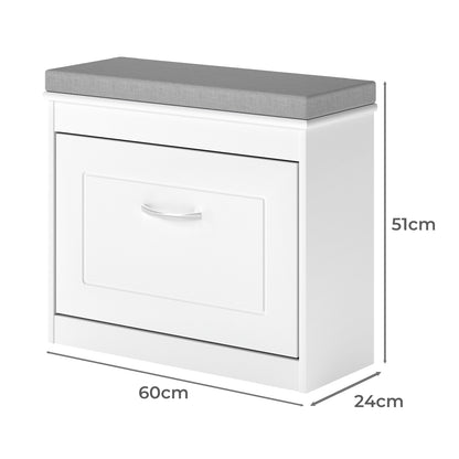Levede Slim Shoe Cabinet Bench White Shoe Storage Unit Hallway Rack Organiser