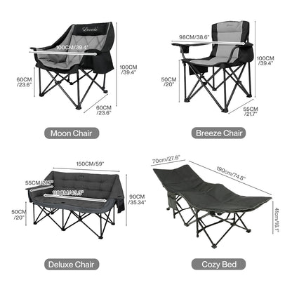 Levede Folding Camping Chairs Bed Oversized Portable Outdoor Furniture Hiking