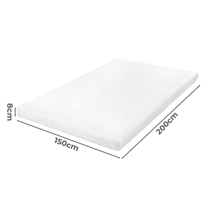 Memory Foam Mattress Topper King Bamboo Charcoal Cooling Gel 8cm Thick Washable