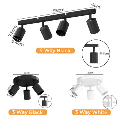 EMITTO Ceiling Spotlight Adjustable Kitchen Bar Spot Light LED GU10 No Bulbs