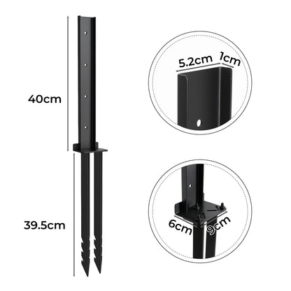Traderight Heavy Duty Garden Metal Fence Post Repair Stake Anchor Ground Spike