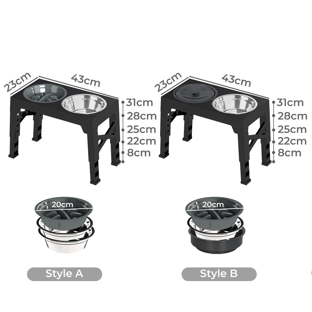 Skylos Raised Dog Feeding Bowl Elevated Pet Food Water Feeder Adjustable Folding