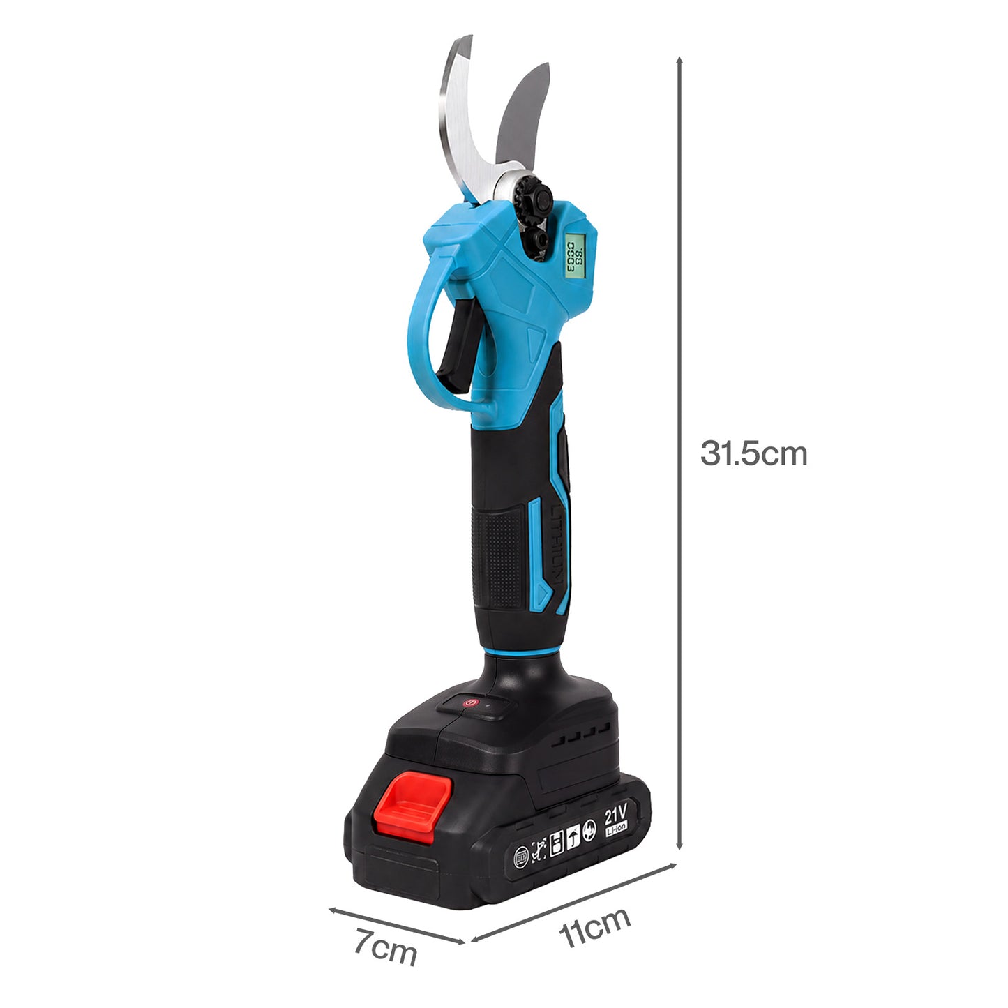 Traderight Pruning Shears 450W Brushless LCD SK5 Blade for Garden Cutting Blue